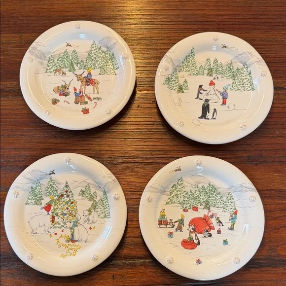 Juliska Berry & Thread Cocktail Plate Set of 4 - North Pole - Picture 1 of 4